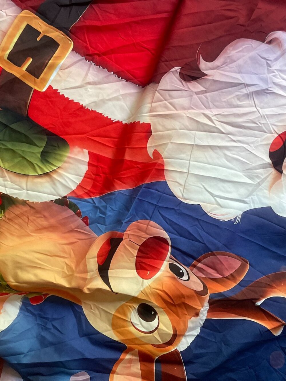 Santa & Reindeer Christmas Tapestry / Holiday Backdrop